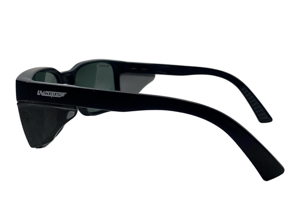 Polarised 6206 Mat Black frame smoke lens and matching side shields