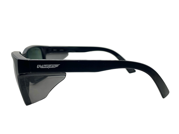 Polarised 6206 Mat Black frame smoke lens and matching side shields